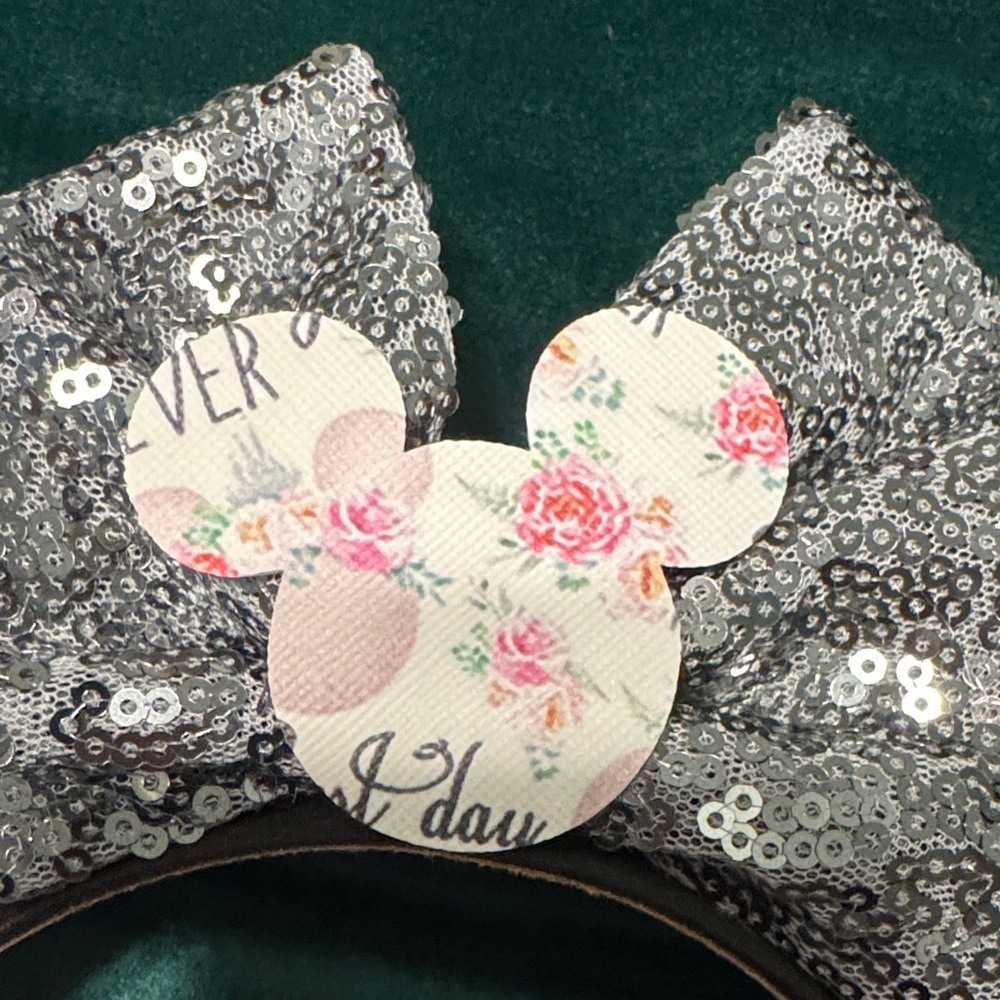 Floral Sequin Mouse Ears Headband - Picture 3 of 5